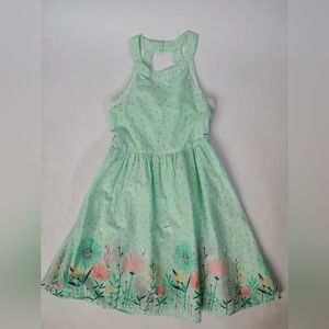 Girl's, Sonoma, Light Green, Floral Cotton Dress, Size 8, Perfect Condition